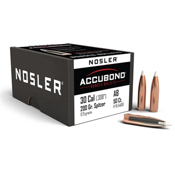 Nosler - 30 Cal (.308) Projectiles - 200 gr. - AccuBond - 50CT - 54618