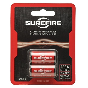 Surefire - 2 Surefire 123A Lithium Batteries Carded - SF2-CB