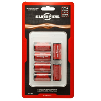 Surefire - 6 Surefire 123A Lithium Batteries Carded - SF6-BC