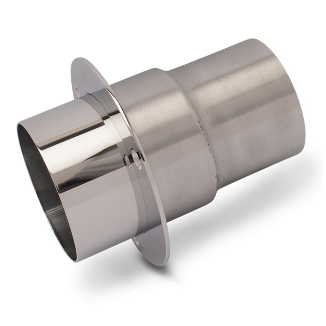 Exhaust Tip Stainless Steel Short / Straight Mount Flange 3" w/Flapper