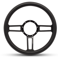 Steering Wheel Launch Billet Aluminum -Black Anodized Spokes /Black Grip