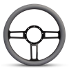 Steering Wheel Launch Billet Aluminum -Gloss Black Spokes /Grey Grip