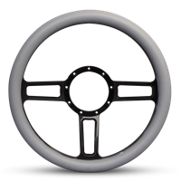 Steering Wheel Launch Billet Aluminum -Matte Black Spokes /Grey Grip