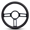 Steering Wheel Launch Billet Aluminum -Matte Black Spokes /Black Grip