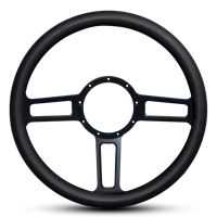 Steering Wheel Launch Billet Aluminum -Matte Black Spokes /Black Grip
