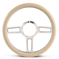 Steering Wheel Launch Billet Aluminum -Chrome Plated Spokes /Tan Grip