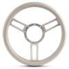 Steering Wheel Launch Symmetrical Billet Aluminum -Clear Anodized Spokes /White Grip