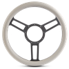 Steering Wheel Launch Symmetrical Billet Aluminum -Matte Black Spokes /White Grip