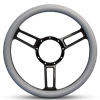 Steering Wheel Launch Symmetrical Billet Aluminum -Gloss Black Spokes /Grey Grip