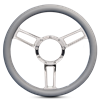 Steering Wheel Launch Symmetrical Billet Aluminum -Chrome Plated Spokes /Grey Grip