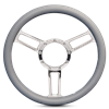 Steering Wheel Launch Symmetrical Billet Aluminum -Clear Protected Spokes /Grey Grip