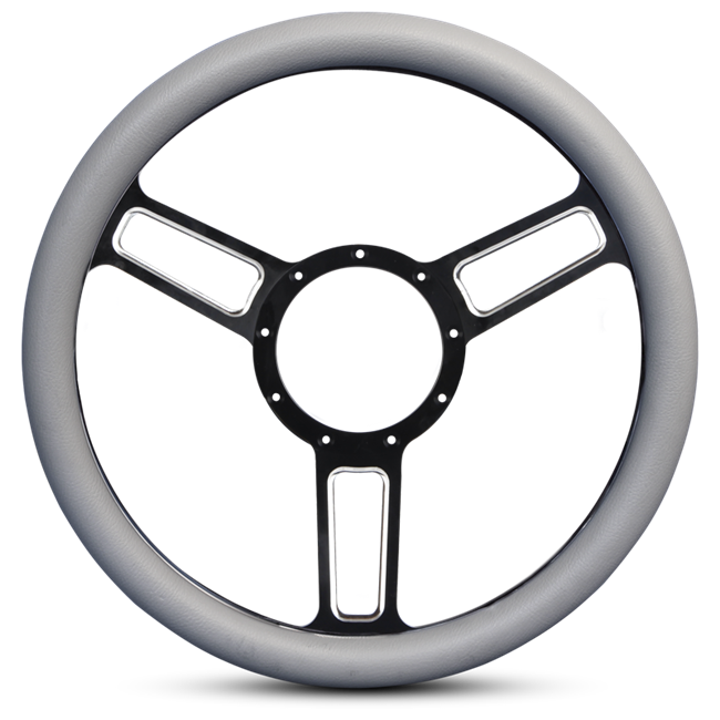 Steering Wheel Launch Symmetrical Billet Aluminum -Highlight Finish /Grey Grip