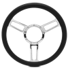 Steering Wheel Launch Symmetrical Billet Aluminum -Polished Spokes/Black Grip