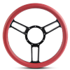 Steering Wheel Launch Symmetrical Billet Aluminum -Highlight Finish /Red Grip