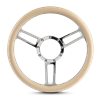 Steering Wheel Launch Symmetrical Billet Aluminum -Clear Protected Spokes /Tan Grip