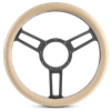 Steering Wheel Launch Symmetrical Billet Aluminum -Matte Black Spokes /Tan Grip