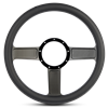 Steering Wheel Linear Billet Aluminum -Gloss Black Spokes /Black Grip