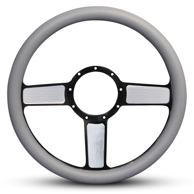 Steering Wheel Linear Billet Aluminum -Highlight Finish /Grey Grip
