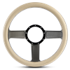 Steering Wheel Linear Billet Aluminum -Black Anodized Spokes /Tan Grip