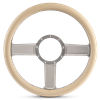 Steering Wheel Linear Billet Aluminum -Clear Anodized Spokes /Tan Grip