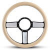 Steering Wheel Linear Billet Aluminum -Highlight Finish/Tan Grip