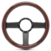 Steering Wheel Linear Billet Aluminum -Matte Black Spokes /White Grip