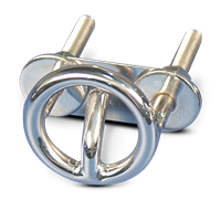 Ski Tow Ring Stainless Steel Transom Mount - 3" Round