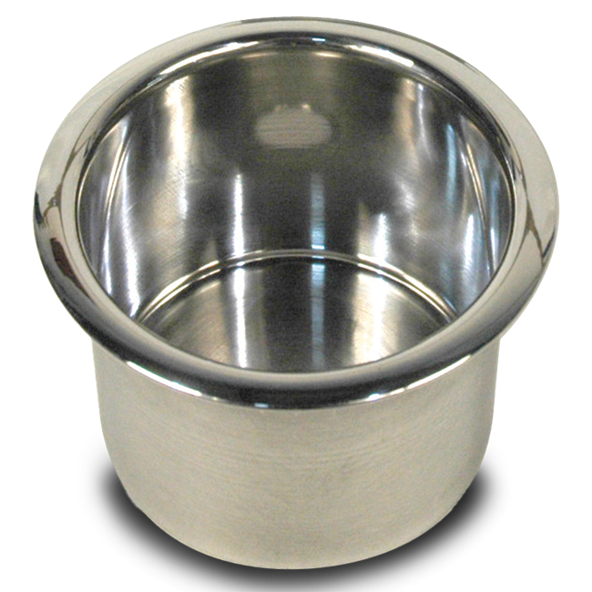 Cup Holder Spun Aluminum- Large (3-3/4")