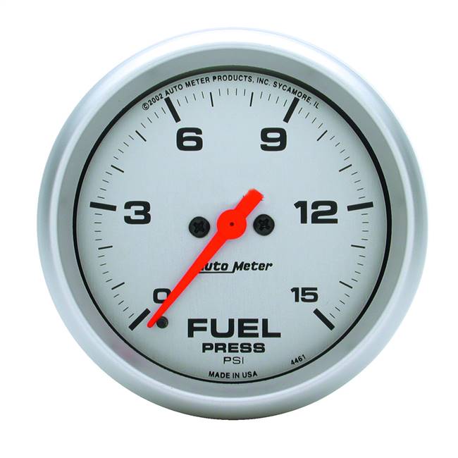 FUEL PRESSURE 15 PSI 2-5/8" SILVER