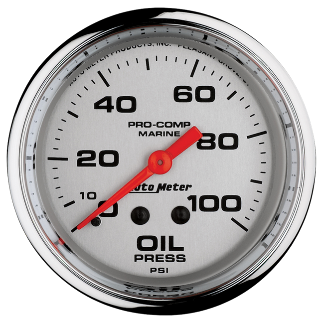 Oil Pressure Mechanical100psi 2-5/8" Platinum