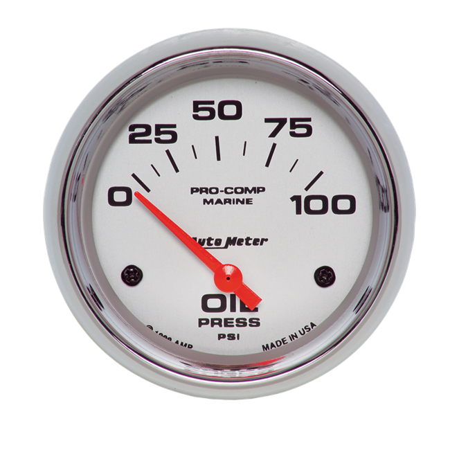 Oil Pressure 100 Psi 2-5/8" Platinum