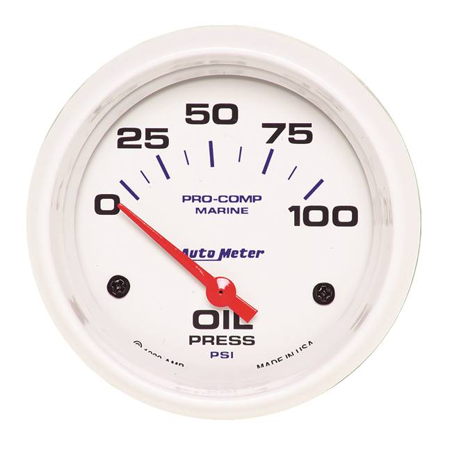 OIL PRESSURE 100 PSI 2-5/8" WHITE