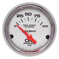 Oil Pressure 100 Psi 2-1/16" Platinum