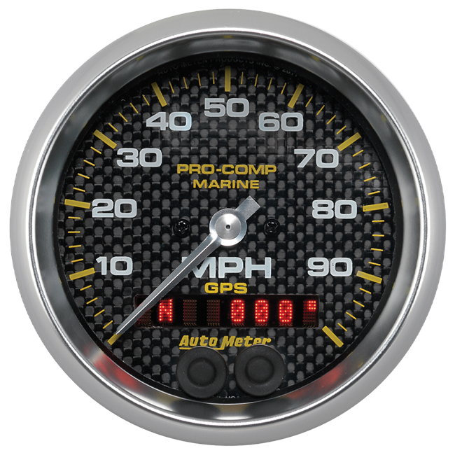 Gps Hp Speedometer With Display 100mph 3-3/8" Carbon Fiber