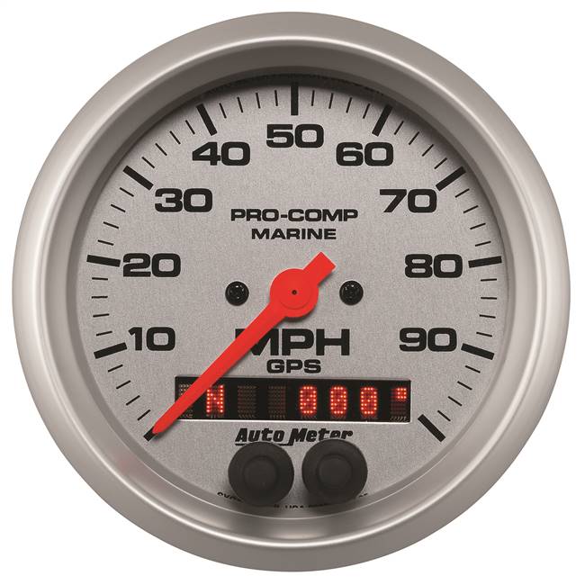 GPS HP SPEEDOMETER WITH DISPLAY 100MPH 3-3/8" SILVER