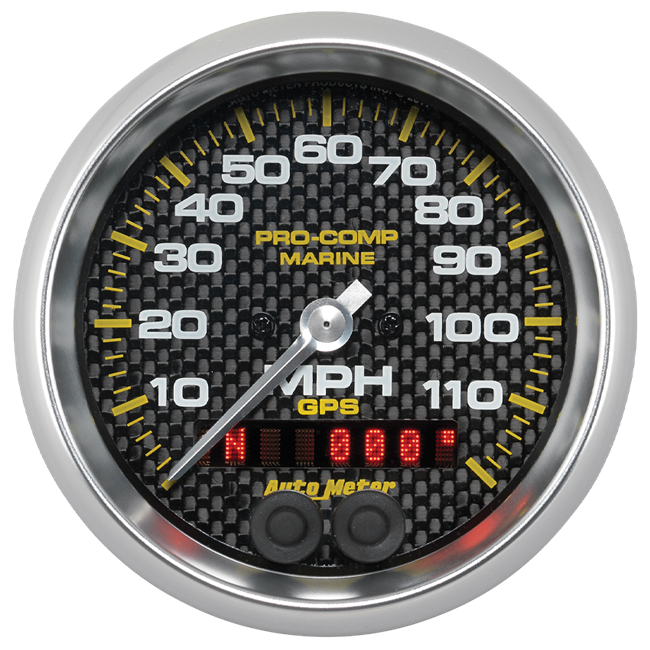 Gps Hp Speedometer With Display 120mph 3-3/8" Carbon Fiber