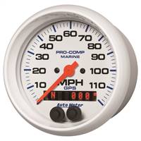 Gps Hp Speedometer With Display 120mph 3-3/8" White