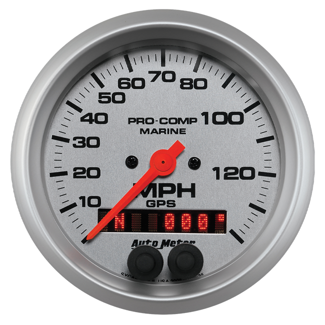 GPS HP Speedometer With Display 140mph 3-3/8" Silver