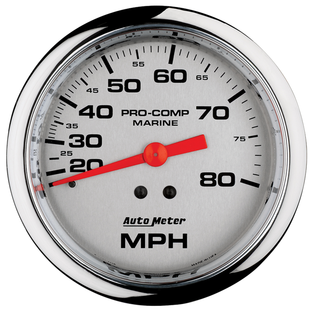 Speedometer 80 Mph 3-3/8" Platinum