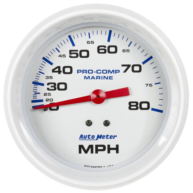 SPEEDOMETER 80 MPH 3-3/8" WHITE