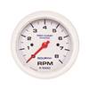 TACHOMETER 8,000 RPM 3-3/8" WHITE