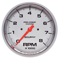 Tachometer 8,000 RPM 5" Platinum