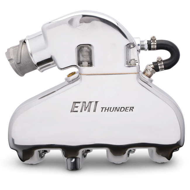 EMI Thunder Exhaust System-BB Chevy With Standard Aluminum Risers Polished Finish