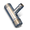 Stainless Steel Tee Fitting 1 1/4" Hose X 1" Npt With 3/4" Hose Nipple