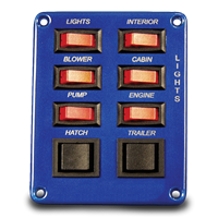 Switch Panel- Six Single Pole Switches W/ Two Double Pole Switches