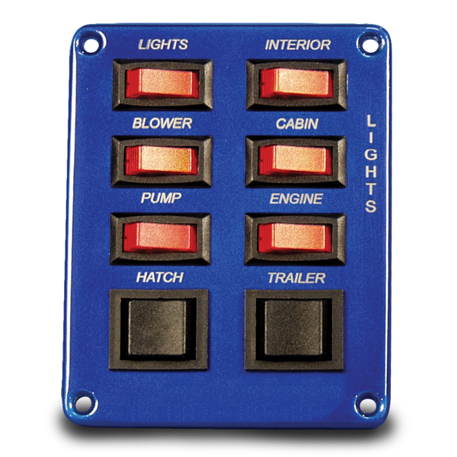 Switch Panel- Six Single Pole Switches W/ Two Double Pole Switches