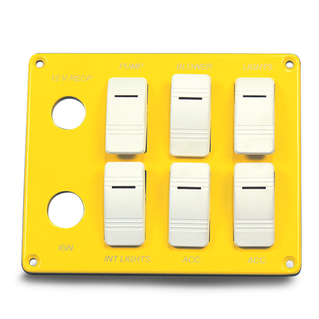 Switch Panel- Six Carling Switches and One Ignition Switch