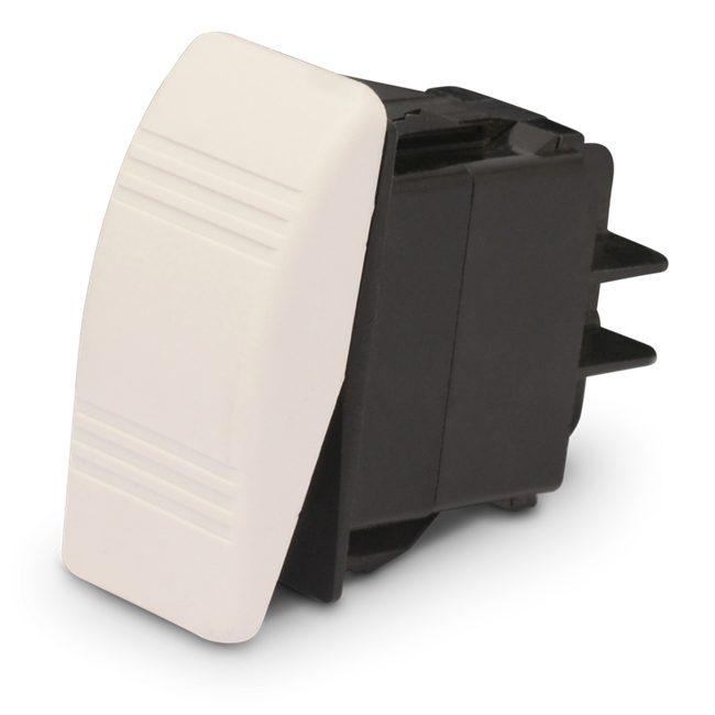 Carling Rocker Switch Single Pole, Double Throw Momentary ON-OFF -White