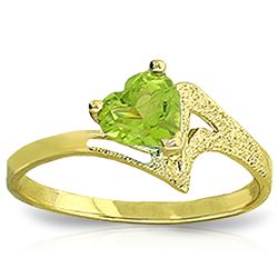 ALARRI 0.6 Carat 14K Solid Gold Ring Natural Peridot