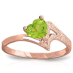 ALARRI 0.6 Carat 14K Solid Rose Gold Ring Natural Peridot